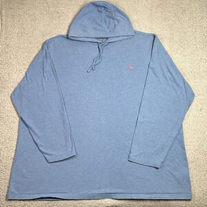Polo Ralph Lauren Hoodie Mens 4XL Blue Lightweight Pullover Sweatshirt